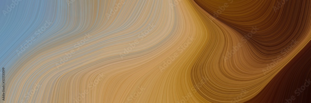 Leinwandbilder abstract dynamic curved lines moving horizontal header with peru, dark khaki and very dark red color