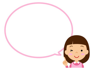 笑顔の少女と吹き出し