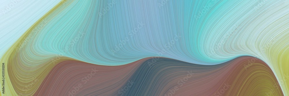 Poster abstract dynamic curved lines artistic header with dark gray, sky blue and pastel brown colors