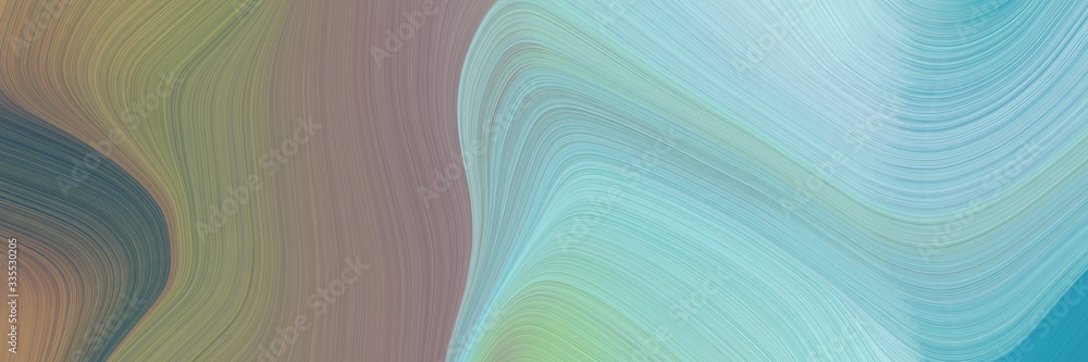 Poster abstract dynamic curved lines surreal header design with pastel blue, pastel brown and gray gray col
