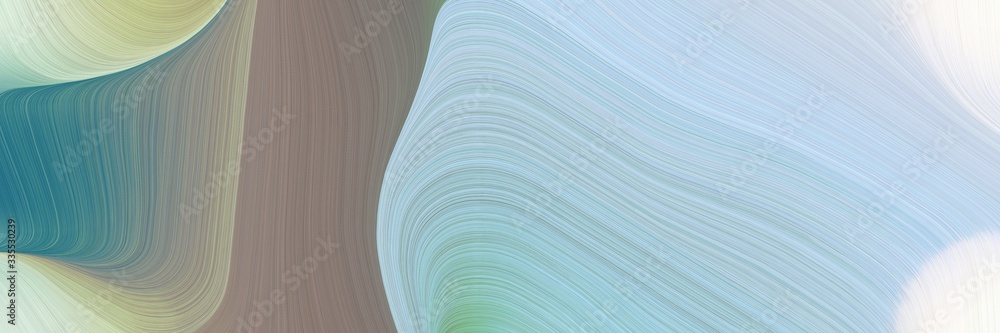 Poster abstract dynamic curved lines modern horizontal header with light steel blue, gray gray and teal blue colors. elegant curved lines with fluid flowing waves and curves