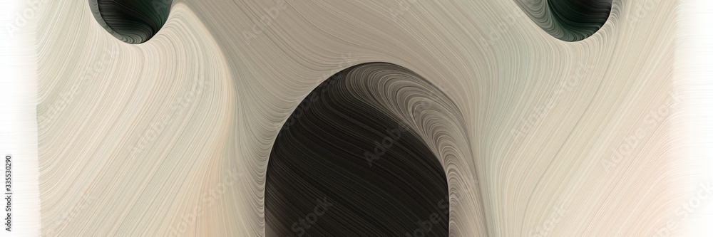 Poster abstract dynamic curved lines dynamic horizontal header with pastel gray, very dark green and gray gray colors