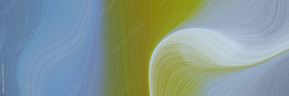 Poster abstract dynamic curved lines flowing horizontal header with light slate gray, olive drab and gray gray colors