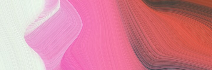 Fototapeta premium abstract dynamic curved lines surreal designed horizontal header with pale violet red, beige and old mauve colors. elegant curved lines with fluid flowing waves and curves