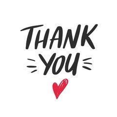 Thank you vector Lettering quote, phrase. Greeting card, gratitude calligraphy