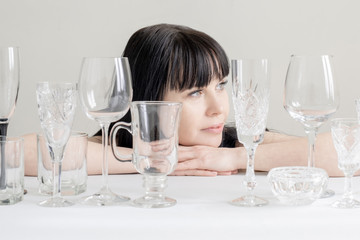 wine glasses sunlight shadow sun wine different glare hand woman white black background