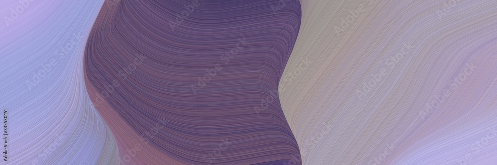 Aufkleber abstract dynamic curved lines moving horizontal banner with dark gray, dark slate blue and light pas