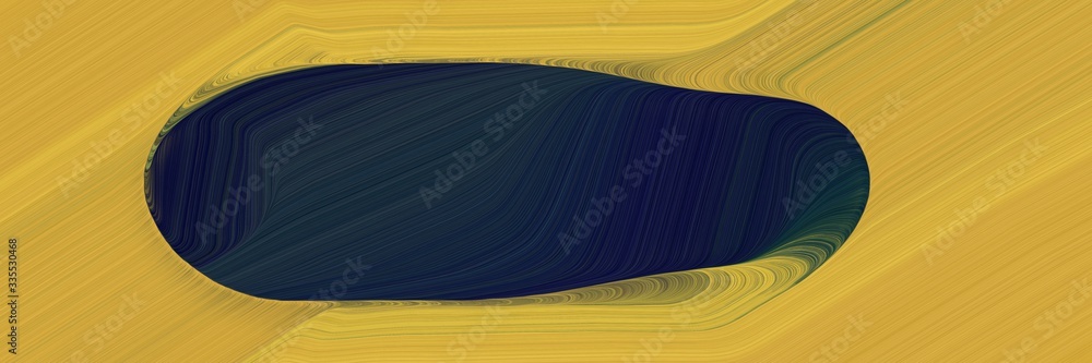 Aufkleber abstract dynamic curved lines moving banner design with very dark blue, golden rod and pastel brown 