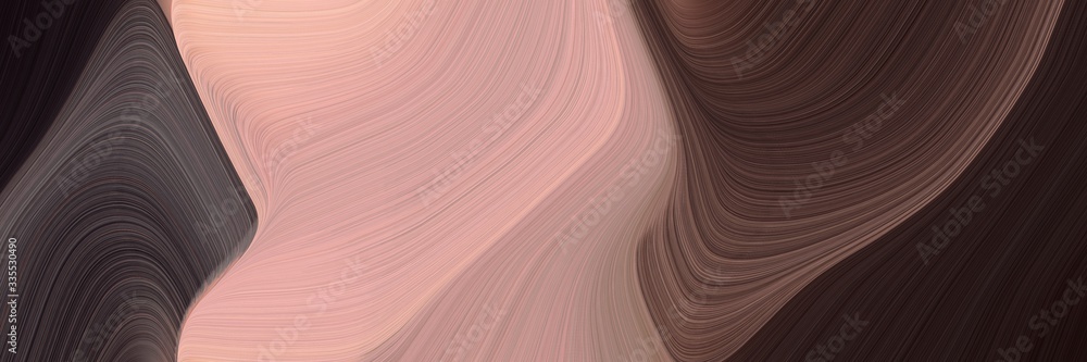 Poster abstract dynamic curved lines dynamic header with tan, very dark violet and rosy brown colors