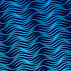 abstract blue wave on dark background. sea concept