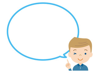 笑顔の少年と吹き出し