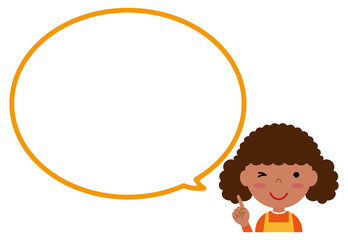 笑顔の少女と吹き出し