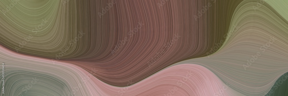 Fototapete abstract dynamic curved lines dynamic banner design with pastel brown, rosy brown and old mauve colors