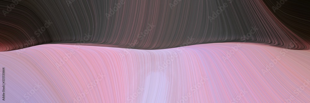 Aufkleber abstract dynamic curved lines decorative horizontal header with very dark violet, pastel violet and old mauve colors. elegant curved lines with fluid flowing waves and curves