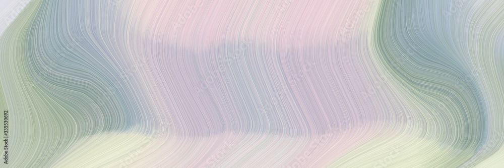 Poster abstract dynamic curved lines flowing horizontal header with pastel gray, dark gray and light slate gray colors. elegant curved lines with fluid flowing waves and curves