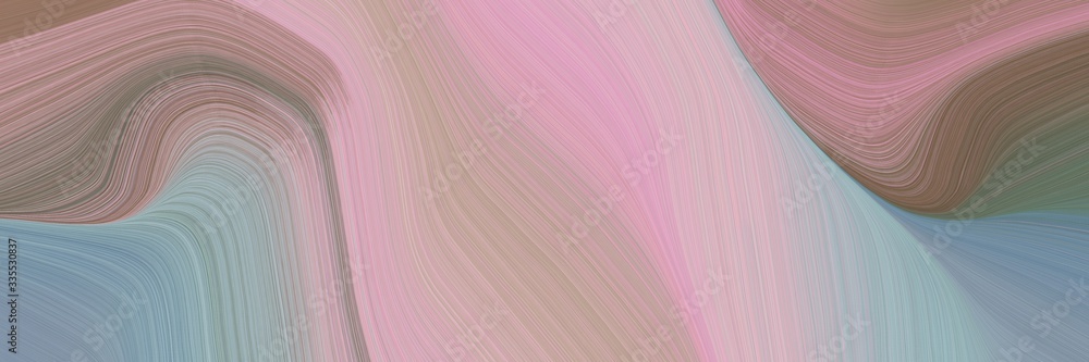 Poster abstract dynamic curved lines surreal designed horizontal header with pastel purple, pastel brown an