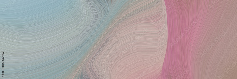 Aufkleber abstract dynamic curved lines decorative horizontal header with dark gray, rosy brown and pastel violet colors. elegant curved lines with fluid flowing waves and curves