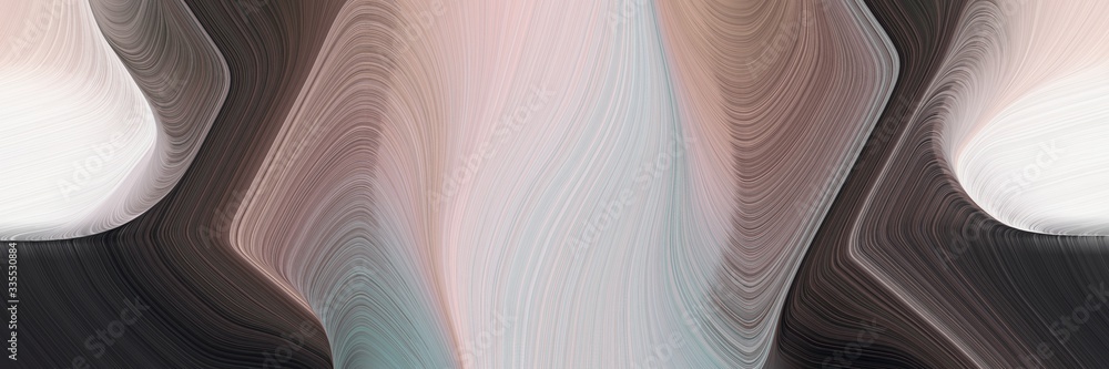 Fototapete abstract dynamic curved lines surreal header with silver, very dark blue and pastel gray colors. elegant curved lines with fluid flowing waves and curves