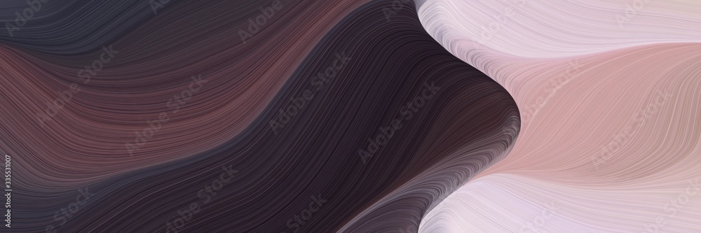 Leinwandbilder abstract dynamic curved lines decorative horizontal banner with silver, very dark violet and old lav