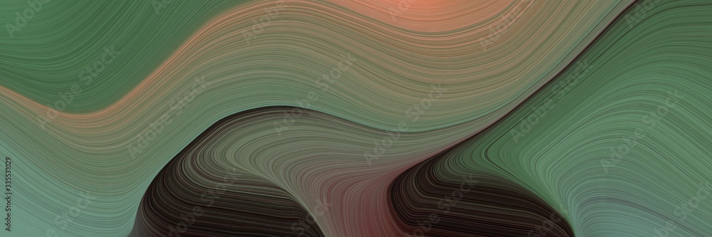 Poster abstract dynamic curved lines modern designed horizontal banner with dim gray, very dark pink and ro