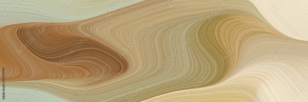 Aufkleber abstract dynamic curved lines flowing horizontal header with dark khaki, brown and wheat colors