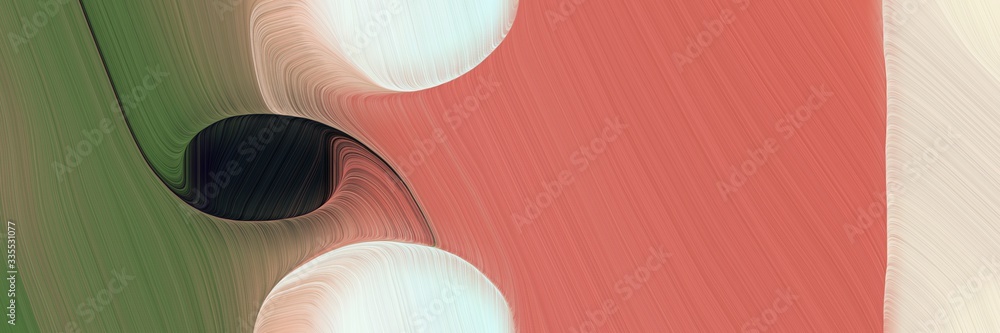 Poster abstract dynamic curved lines decorative designed horizontal header with indian red, dark olive green and light gray colors. elegant curved lines with fluid flowing waves and curves