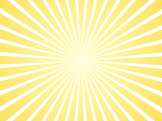 Sunlight abstract yellow background. Retro bright backdrop with sun rays vector illustration