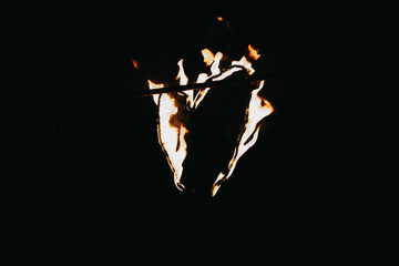 fiery heart on a black background