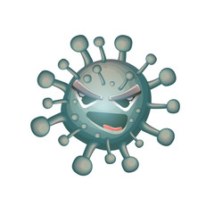 vector covid-19 virus novel coronavirus 2019-nCoV cartoon character isolated on white background. My name is coronavirus concept iilustration. Grey virus cell microbe icon.