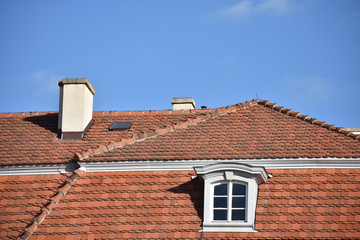 Window in the roof of schloss Charlottenburg palace in Berlin Germany