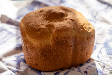 fresh homemade bread baked at home