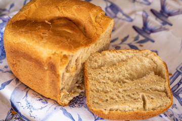fresh homemade bread baked at home