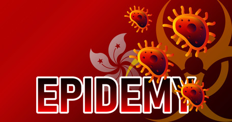 Virus attack on Hong Kong  viruses or bacteria danger, medical industry problems concept