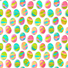 Seamless vector pattern with colorful easter eggs.