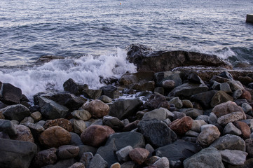 waves on the rocks