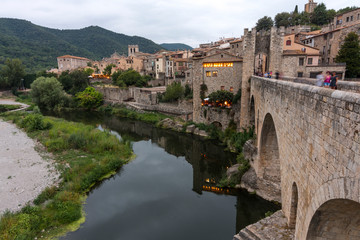 Beautiful medieval town of Besalú located near the city of Gerona. (Spain)