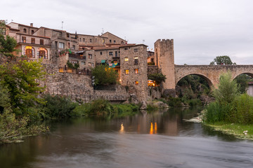 Beautiful medieval town of Besalú located near the city of Gerona. (Spain)