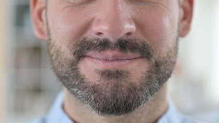 Obraz premium Close Up of Mouth of Young Man