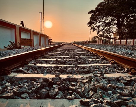 railway tracks in the distance