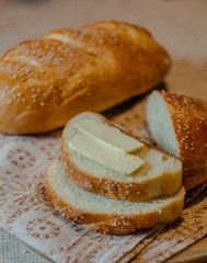 homemade bread with sesame seeds