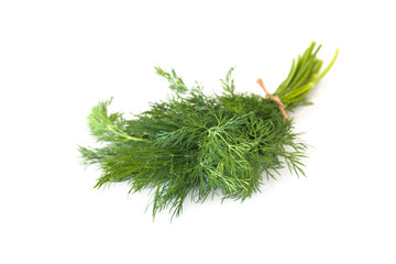 Fresh dill on a white background