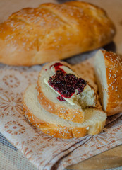 loaf of bread with jam