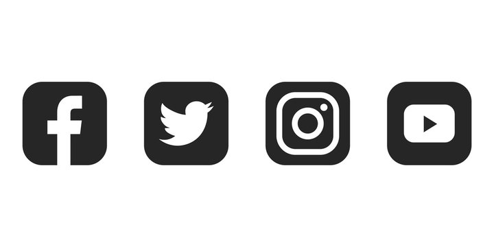 Facebook, instagram, twitter, youtube- Collection of popular social media logo. Editorial vector. Kyiv, Ukraine - April 4, 2020
