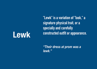 Lewk, a popular slang word in 2020