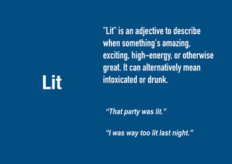 Lit, a popular slang word in 2020