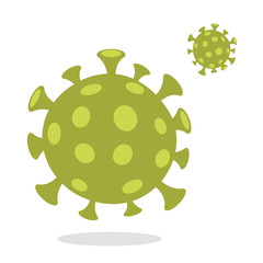 Coronavirus, covid-19 Green.  Virus on white background