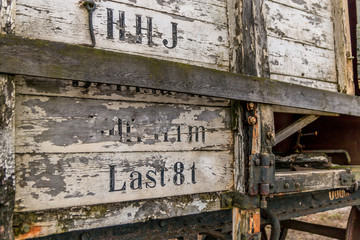 Old train carriages white wooden train carriages.