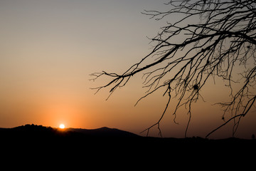 sunset in the mountains