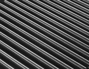 New grill metal surface, background and texture, side view