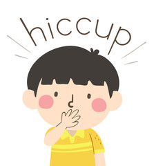 Kid Boy Onomatopoeia Sound Hiccup Illustration
